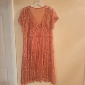 Torrid womens dress lace medium peach color used